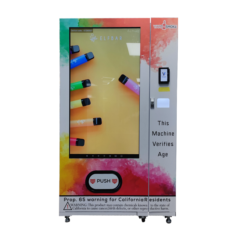 Commercial big touch screen e-cigarette vape vending machine with 750~850 capacity and age verify option support customize